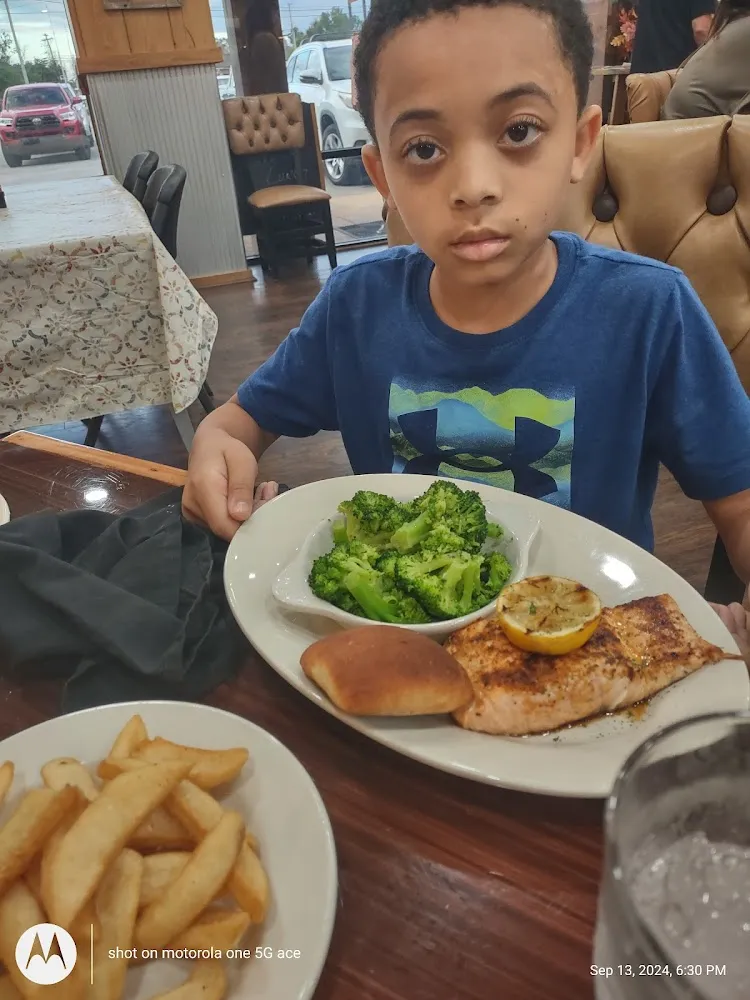 Salmon Broccoli and Fries
